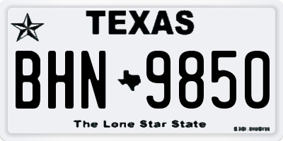 TX license plate BHN9850