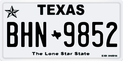 TX license plate BHN9852