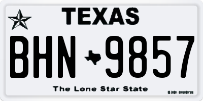 TX license plate BHN9857