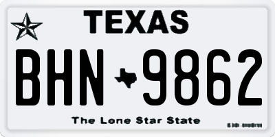 TX license plate BHN9862