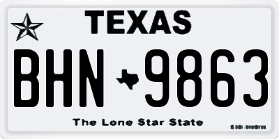 TX license plate BHN9863