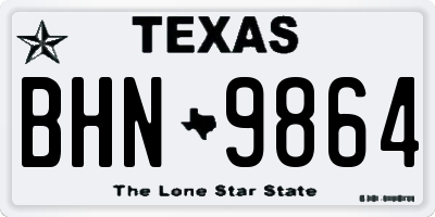 TX license plate BHN9864