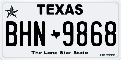 TX license plate BHN9868