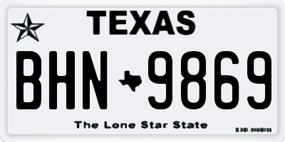 TX license plate BHN9869