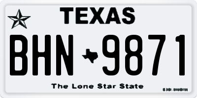 TX license plate BHN9871