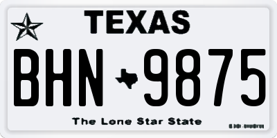 TX license plate BHN9875