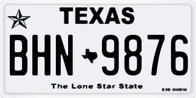 TX license plate BHN9876