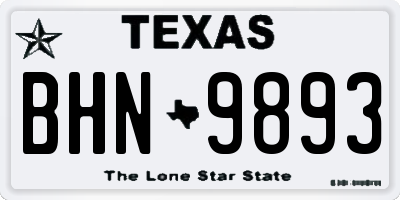 TX license plate BHN9893