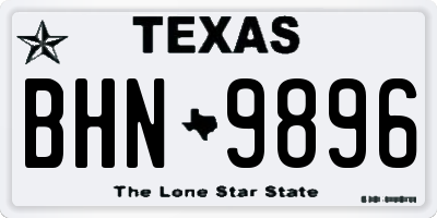 TX license plate BHN9896