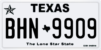 TX license plate BHN9909