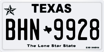 TX license plate BHN9928