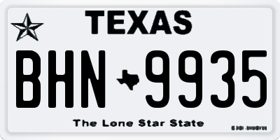 TX license plate BHN9935