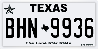 TX license plate BHN9936