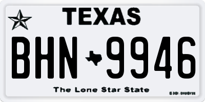 TX license plate BHN9946