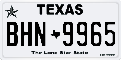 TX license plate BHN9965