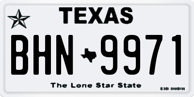 TX license plate BHN9971