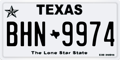 TX license plate BHN9974
