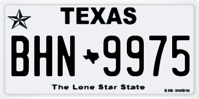 TX license plate BHN9975