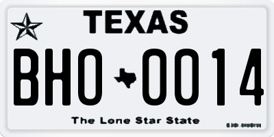 TX license plate BHO0014