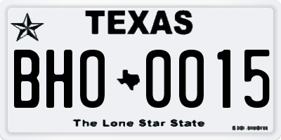 TX license plate BHO0015