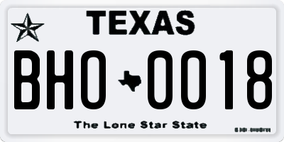 TX license plate BHO0018