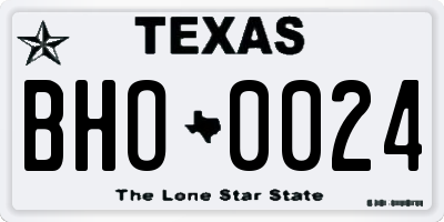 TX license plate BHO0024