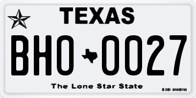 TX license plate BHO0027