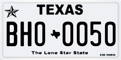 TX license plate BHO0050