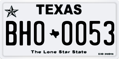 TX license plate BHO0053