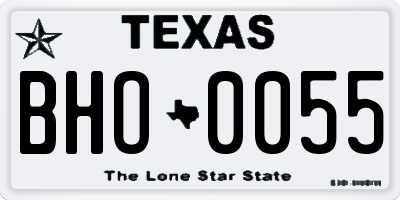 TX license plate BHO0055
