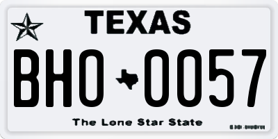 TX license plate BHO0057