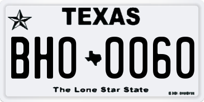 TX license plate BHO0060