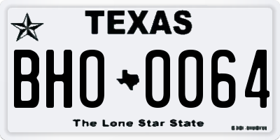 TX license plate BHO0064