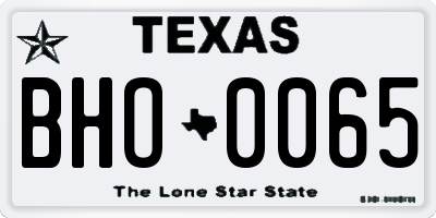 TX license plate BHO0065