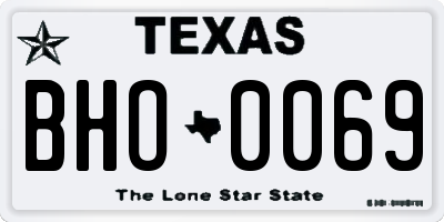 TX license plate BHO0069