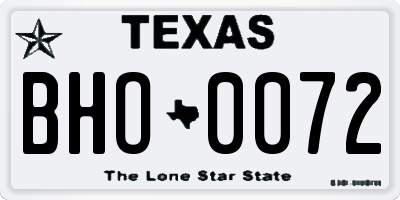 TX license plate BHO0072