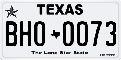 TX license plate BHO0073