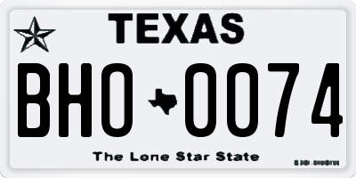TX license plate BHO0074