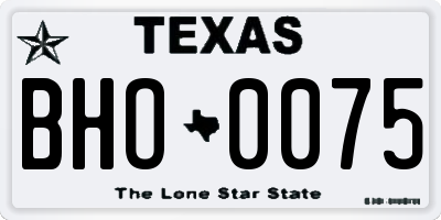 TX license plate BHO0075