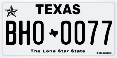TX license plate BHO0077