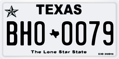 TX license plate BHO0079