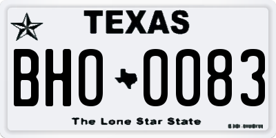 TX license plate BHO0083