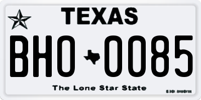 TX license plate BHO0085