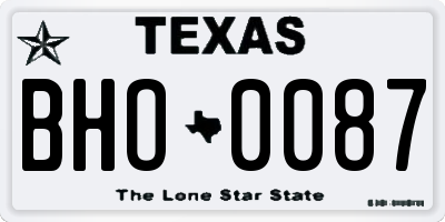 TX license plate BHO0087