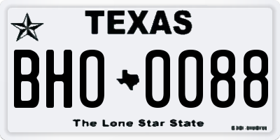 TX license plate BHO0088