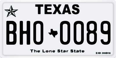 TX license plate BHO0089
