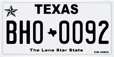 TX license plate BHO0092