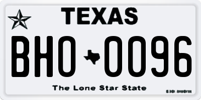 TX license plate BHO0096