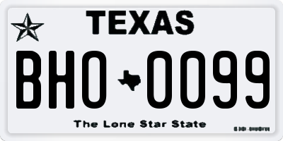 TX license plate BHO0099