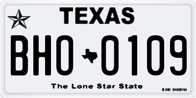 TX license plate BHO0109